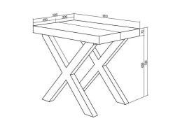Mesa Consola Extensivel, 140, Para 6 Péssoas, Pés De Madeira, Carvahlo E Preto