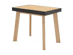 Mesa Consola Extensivel, 160, Para 8 Péssoas, Pés De Madeira, Carvahlo E Preto