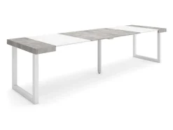 Mesa Consola Extensivel, 300, Para 14 Péssoas, Pés De Madeira, Cimento