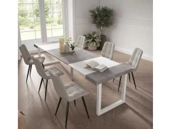 Mesa Consola Extensivel, 300, Para 14 Péssoas, Pés De Madeira, Cimento