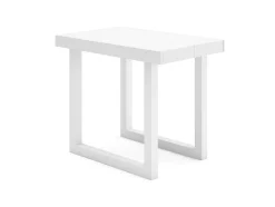 Mesa Consola Extensivel, 260, Para 12 Péssoas, Pés De Madeira, Branco E Cinzento