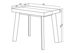 Mesa Consola Extensivel, 180, Para 8 Péssoas, Pés De Madeira, Carvahlo E Preto