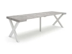 Mesa Consola Extensivel, 260, Para 12 Péssoas, Pés De Madeira, Cimento
