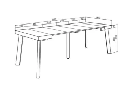 Mesa Consola Extensivel, 220, Para 10 Péssoas, Pés De Madeira, Cimento