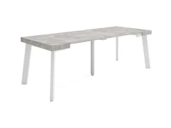 Mesa Consola Extensivel, 220, Para 10 Péssoas, Pés De Madeira, Cimento