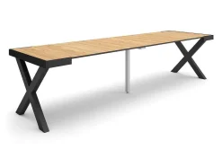 Mesa Consola Extensivel, 300, Para 14 Péssoas, Pés De Madeira, Carvahlo
