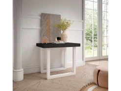 Mesa Consola Extensivel, 300, Para 14 Péssoas, Pés De Madeira, Preto
