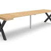 Mesa Consola Extensivel, 300, Para 14 Péssoas, Pés De Madeira, Carvahlo
