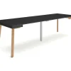 Mesa Consola Extensivel, 260, Para 12 Péssoas, Pés De Madeira, Preto