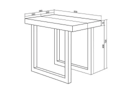 Mesa Consola Extensivel, 220, Para 10 Péssoas, Pés De Madeira, Carvahlo E Preto