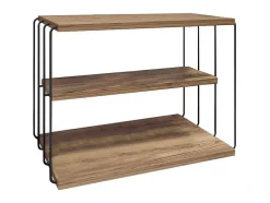 Mesa De Apoio Com 1 Prateleira Natural Claro E Preto - Brilena