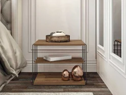 Mesa De Apoio Com 1 Prateleira Natural Claro E Preto - Brilena