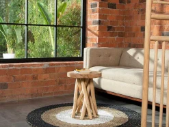 Mesa De Apoio Em Teca Cor Natural - Gayana