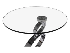 Mesa De Apoio Joline - Vidro Temperado Transparente E Pernas De Aco