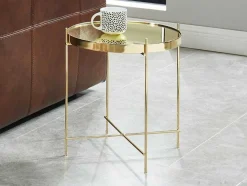 Mesa De Apoio Marcia - Espelho E Metal - Dourado