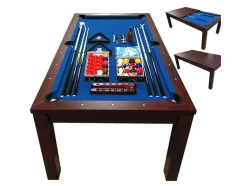 Mesa De Bilhar 7 Pés Azul Conversivel En Mesa Atlantis
