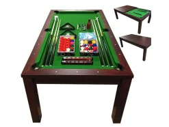 Mesa De Bilhar 7 Pés Verde Conversivel En Mesa Artemis