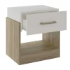 Mesa De Cabeceira Bodil - 1 Gaveta - Carvalho E Marfim