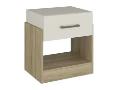 Mesa De Cabeceira Bodil - 1 Gaveta - Carvalho E Marfim
