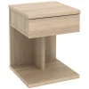 Mesa De Cabeceira Com 1 Gaveta Cor Carvalho - Borla