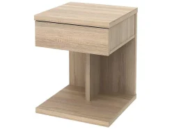 Mesa De Cabeceira Com 1 Gaveta Cor Carvalho - Borla