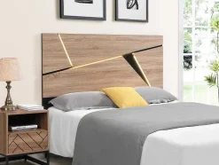 Mesa De Cabeceira Com 1 Gaveta E 1 Nicho Em Mdf E Aco Cor Natural E Preto - Caratana