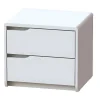 Mesa De Cabeceira Com 2 Gavetas Em Mdf Cor Branco - Lucile Ii