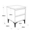 Mesa De Cabeceira Com 2 Gavetas - Venprodin - Feltro 45 Cm - Antracite