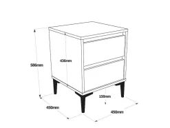 Mesa De Cabeceira Com 2 Gavetas - Venprodin - Feltro 45 Cm - Antracite
