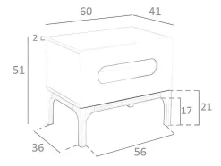Mesa De Cabeceira Em Madeira De Nogueira E Cinzento Com Iluminação Interior 7144