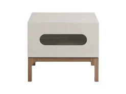 Mesa De Cabeceira Em Madeira De Nogueira E Cinzento Com Iluminação Interior 7144
