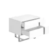 Mesa De Cabeceira Em Mdf Lacado Branco Brilhante Com Duas Gavetas 7003