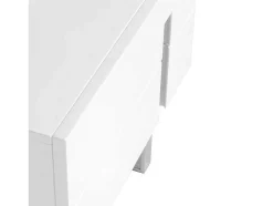 Mesa De Cabeceira Em Mdf Lacado Branco Brilhante Com Duas Gavetas 7003