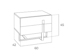 Mesa De Cabeceira Em Mdf Lacado Branco Brilhante Com Duas Gavetas 7003