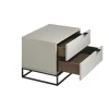 Mesa De Cabeceira Em Mdf Lacado Em Cinza Perola Brilhante, Estrutura 7004