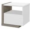 Mesa De Cabeceira Escandinava Napoli - 1 Gaveta - Branco E Cinzento
