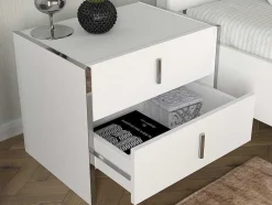 Mesa De Cabeceira 2 Gavetas Branco - Cadeba