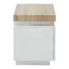 Mesa De Cabeceira - 2 Gavetas - Mdf Lacado - Com Leds - Cor: Branco E Carvalho - Halo Ii