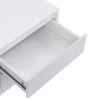 Mesa De Cabeceira 2 Gavetas Mdf E Metal Lacado A Branco E Dourado - Korasa