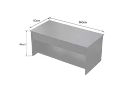 Mesa De Cafe Com Tampo Levantado, Preto E Madeira Hedda