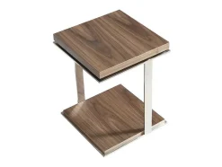 Mesa De Canto Com Tampos De Madeira Folheada A Nogueira 2038
