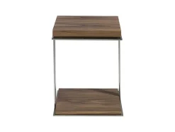 Mesa De Canto Com Tampos De Madeira Folheada A Nogueira 2038