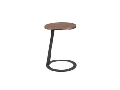 Mesa De Canto Em Nogueira E Aco Preto 2115