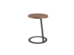 Mesa De Canto Em Nogueira E Aco Preto 2115