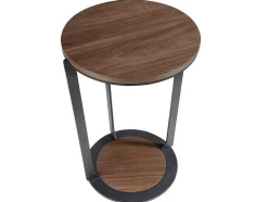 Mesa De Canto Em Nogueira E Aco Preto 2116