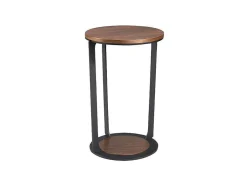 Mesa De Canto Em Nogueira E Aco Preto 2116