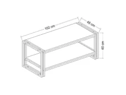 Mesa De Centro Carmela, Nozes, 102X45X40 Cm, Epikasa