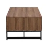 Mesa De Centro Com 2 Gavetas E 2 Nichos Em Mdf Cor Natural E Preto - Caratana