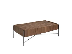 Mesa De Centro Em Nogueira E Aco 2121