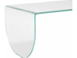 Mesa De Centro Em Vidro Temperado Transparente E Verde - Kinami